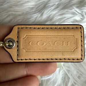 2" COACH Tan Fob Bag Charm Hang tag Hangtag